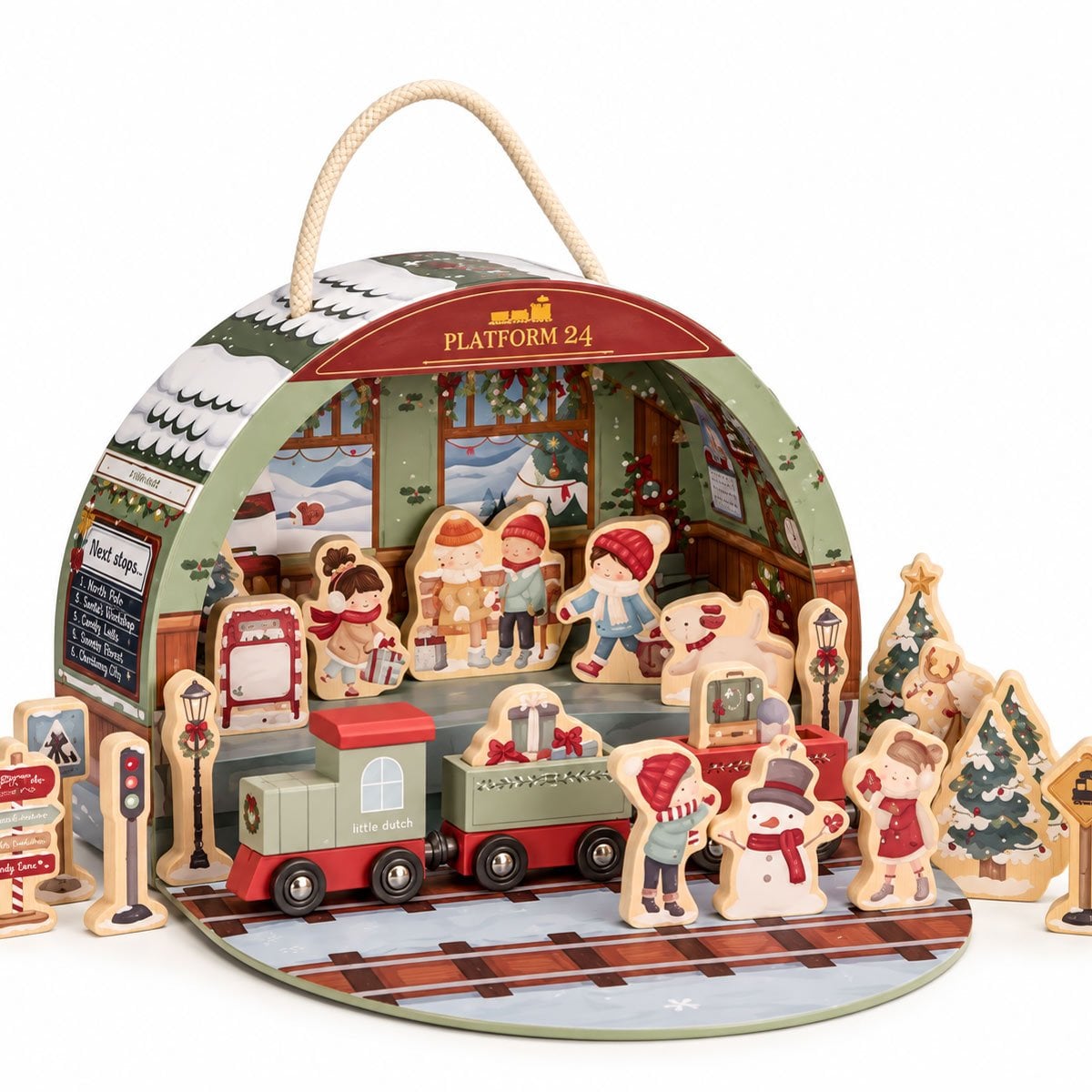 Calendrier de l’Avent Little Dutch 2026 – Train de Noël à fabriquer – photo 4