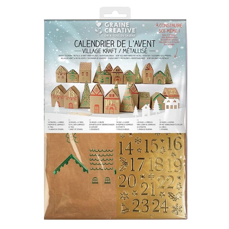 Calendrier de l'Avent Graine Créative – Village kraft à construire et remplir – photo 2