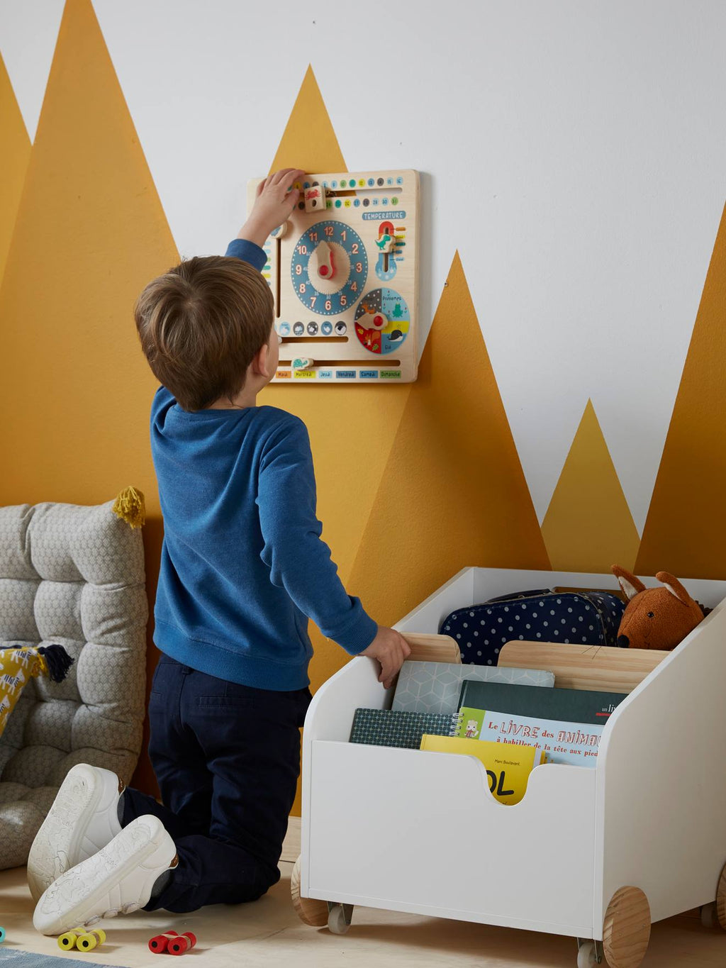 Calendrier en bois FSC multicolore