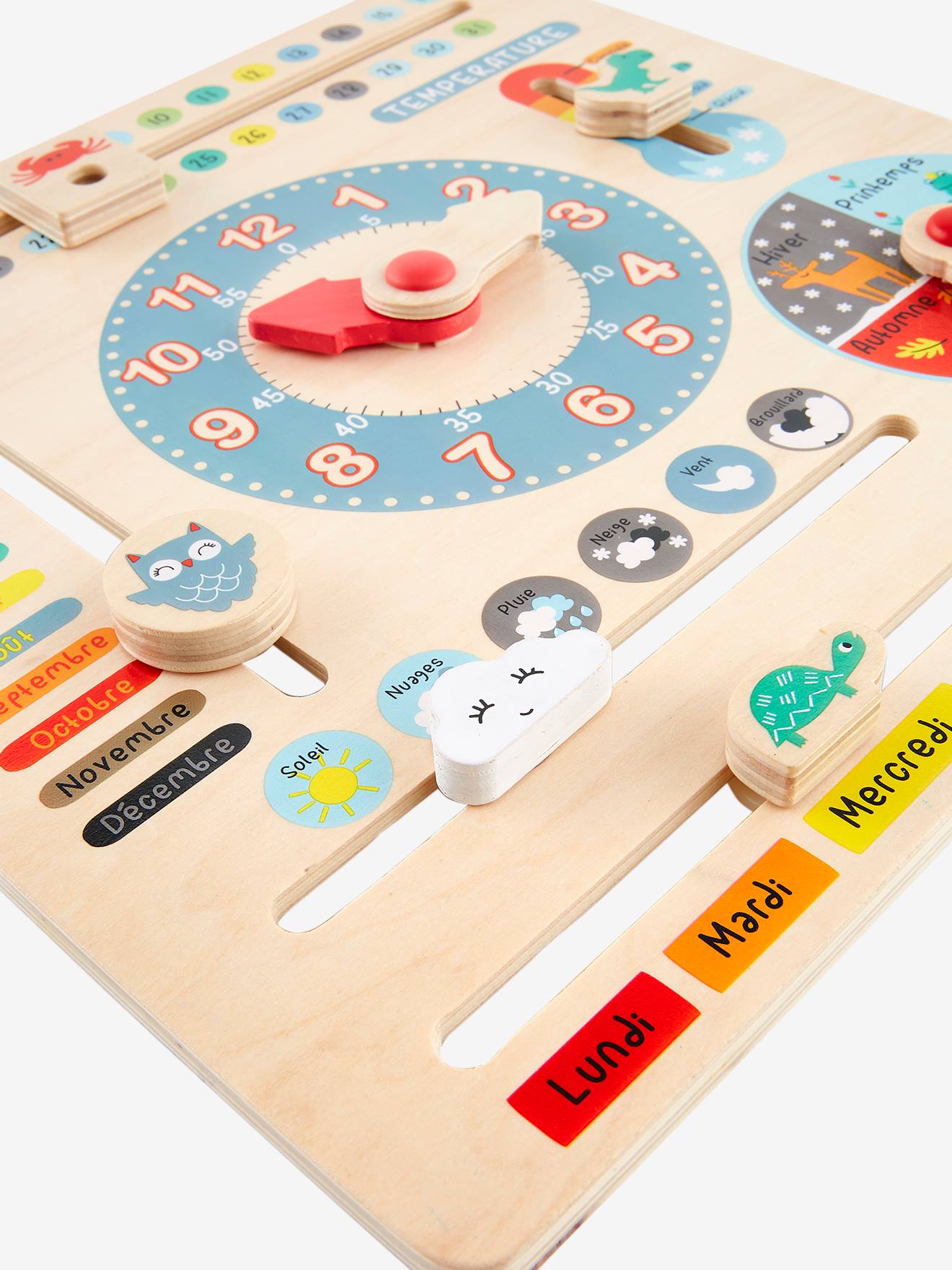 Calendrier en bois FSC multicolore