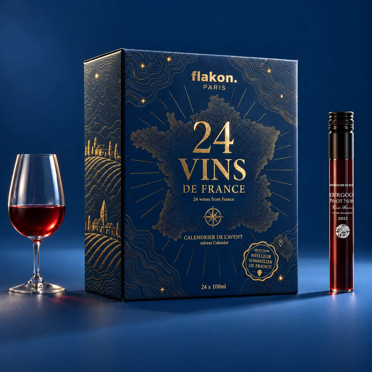 Calendrier de l'Avent Flakon 2026 24 vins de France