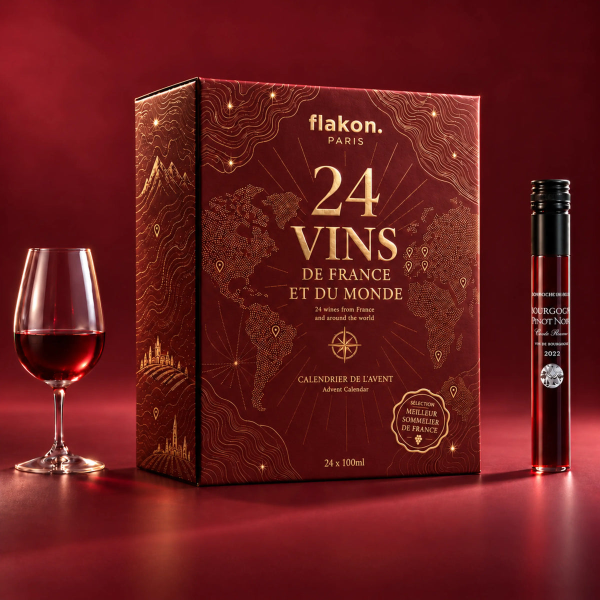 Calendrier de l'Avent Flakon 2026 24 vins de France et du monde