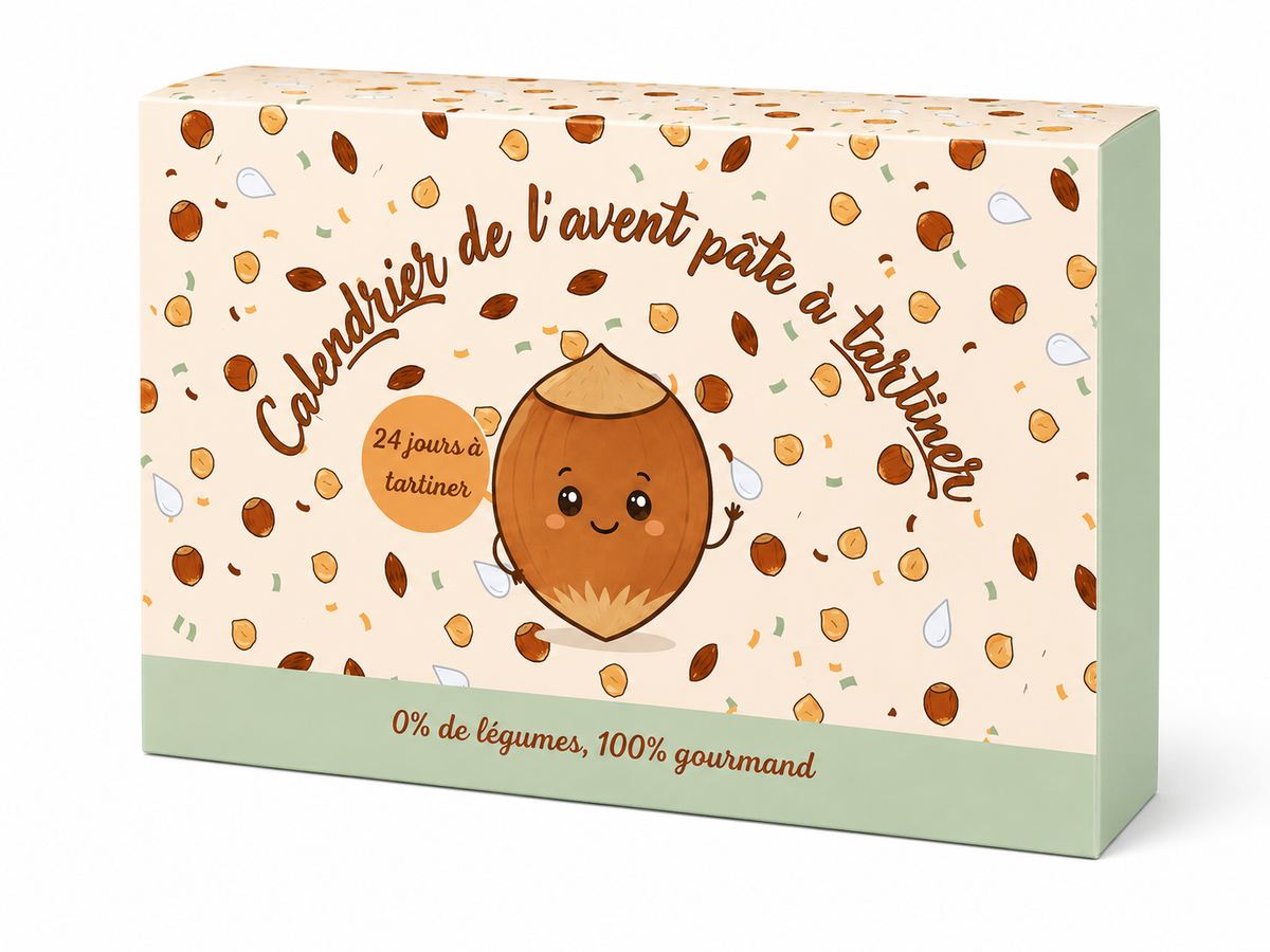 Calendrier de l'Avent Pâte à Tartiner Artisanale 2026, 24 mini pots