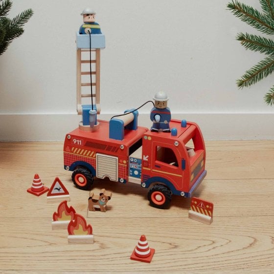 Camion de pompier en bois Moulin Roty