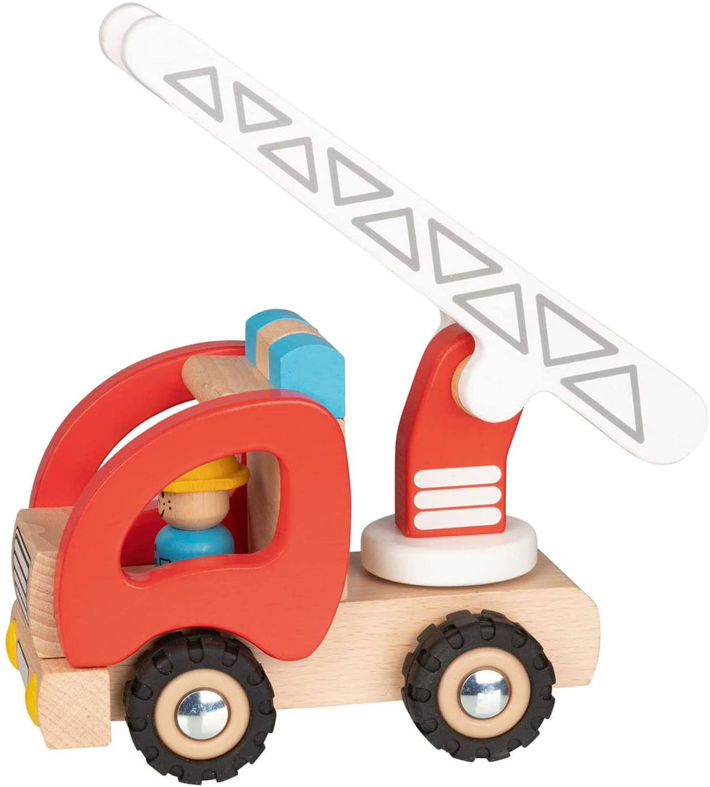 Camion de pompiers avec échelle rouge