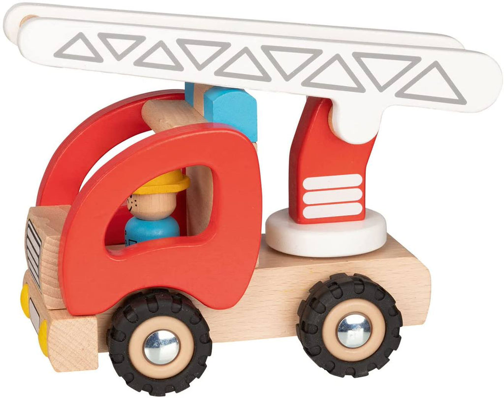 Camion de pompiers avec échelle rouge