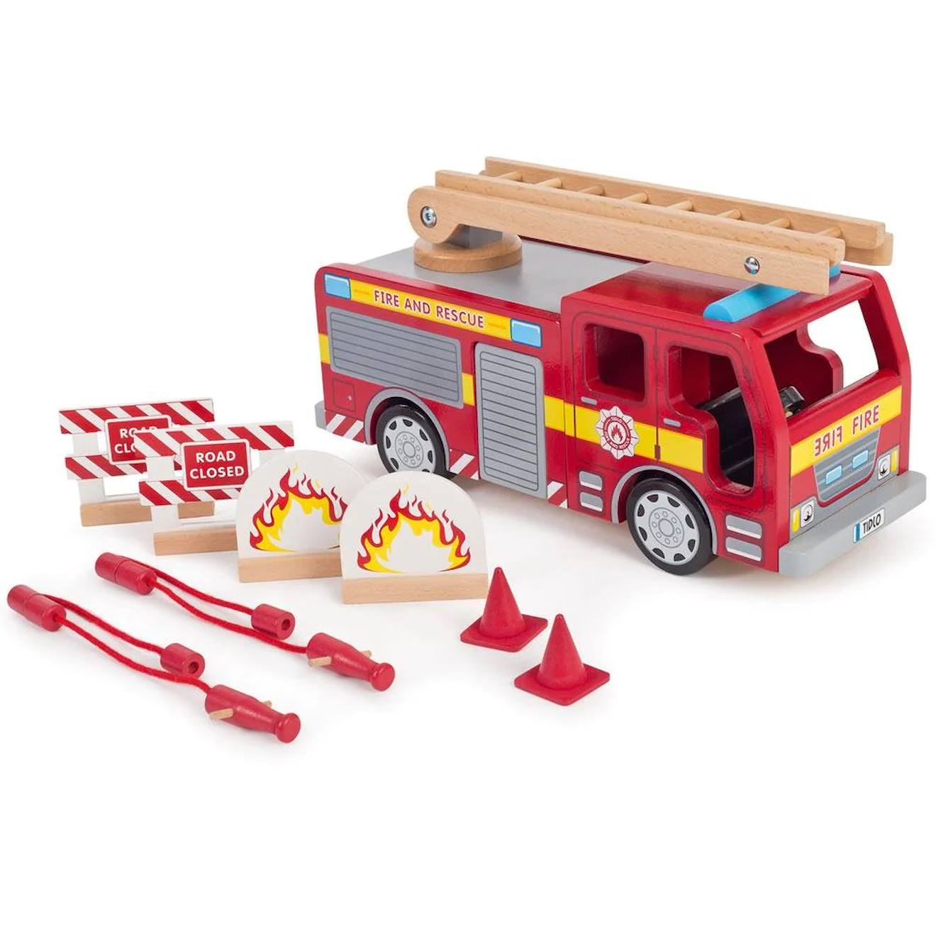 Camion de pompiers et accessoires rouge