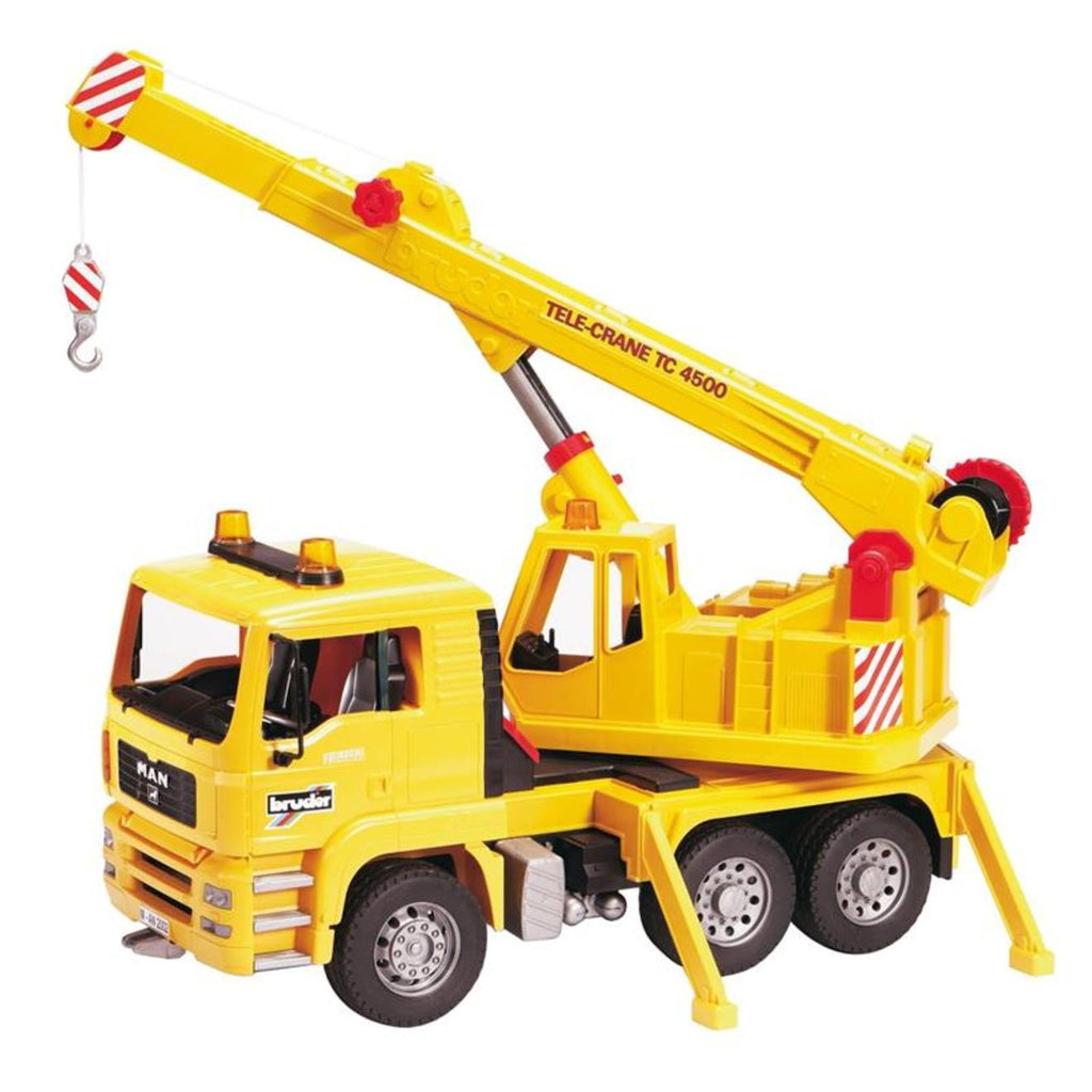 Camion grue man tga jaune