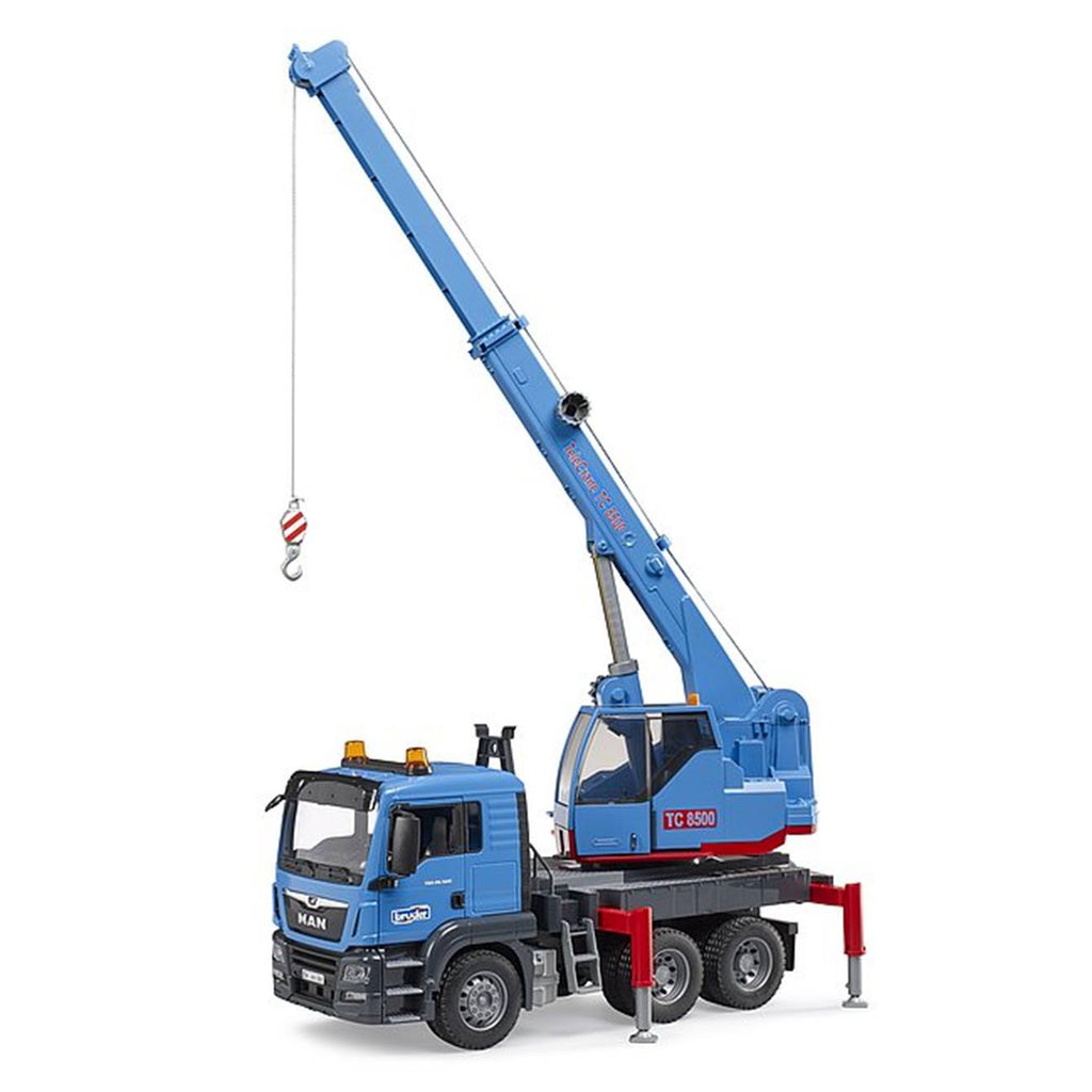 Camion grue man tgs bleu