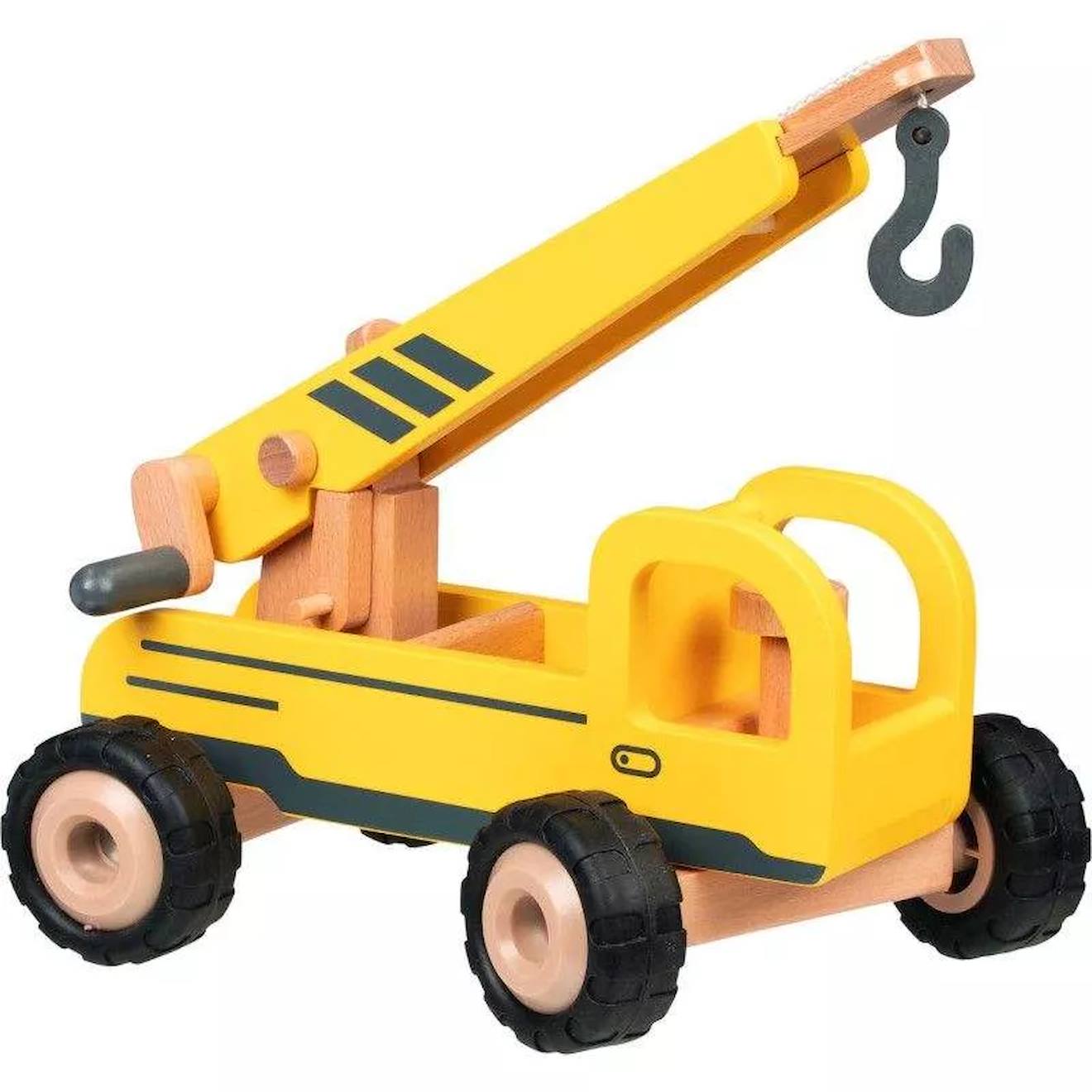 Camion grue jaune