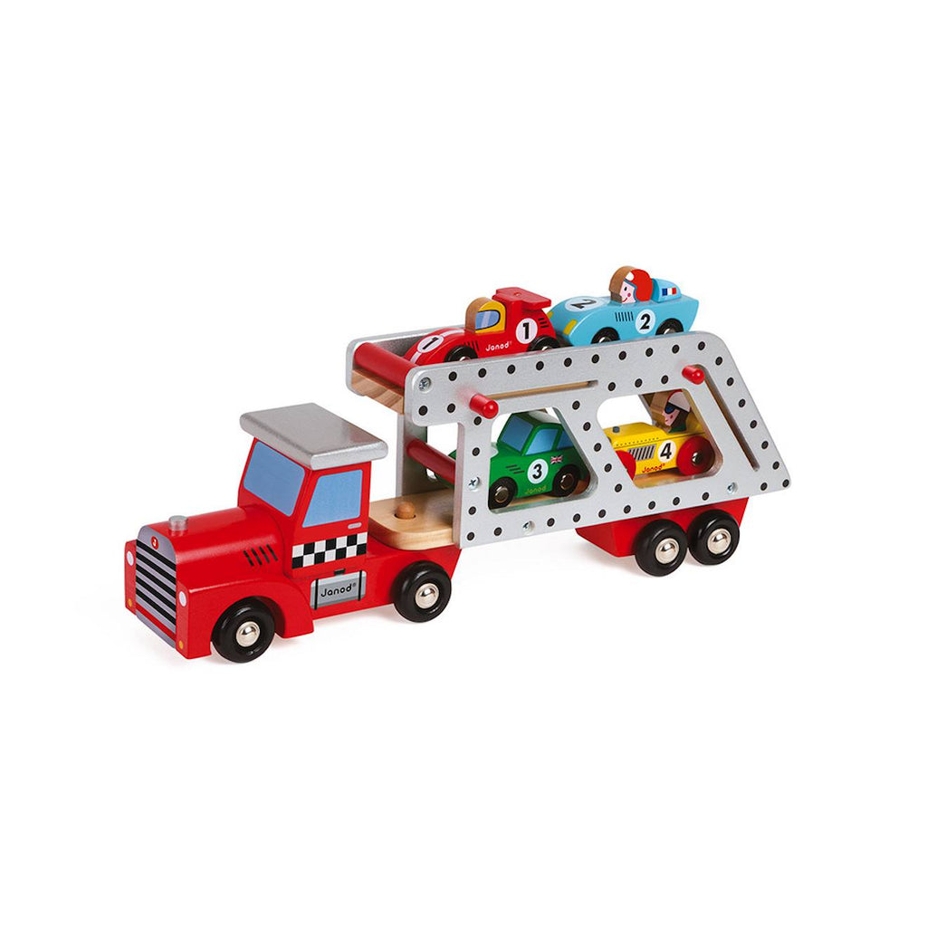 Camion porte-voitures rouge