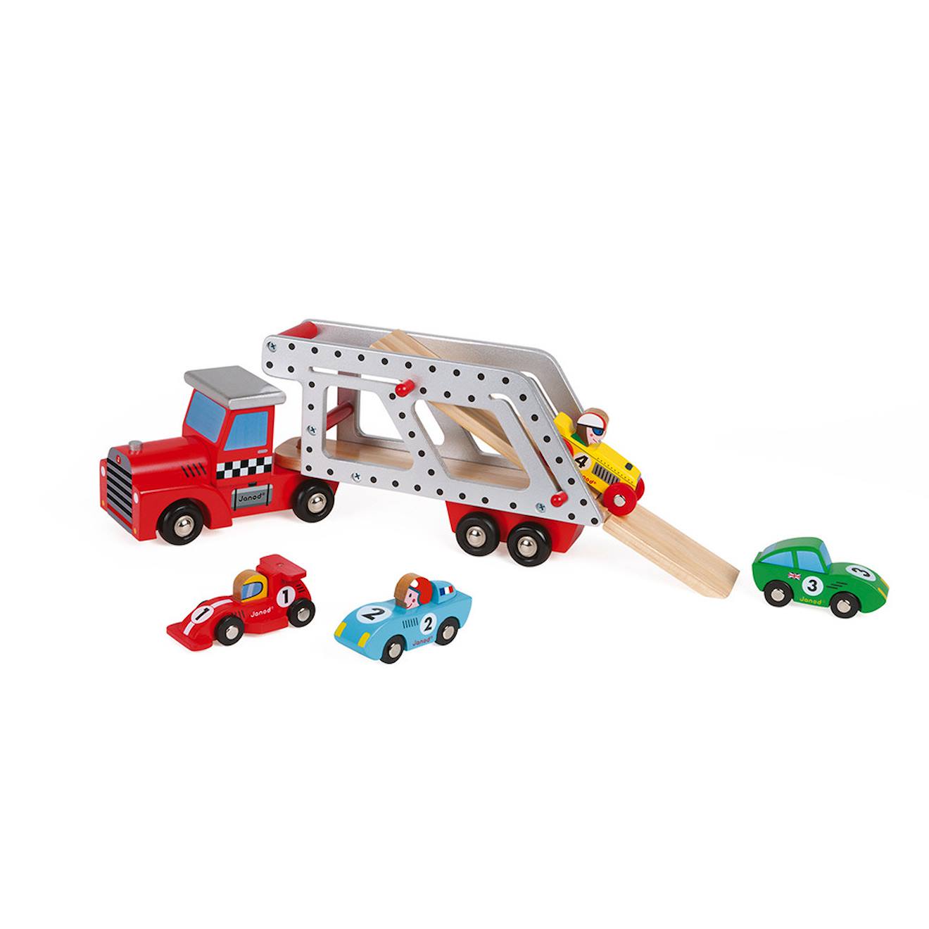 Camion porte-voitures rouge