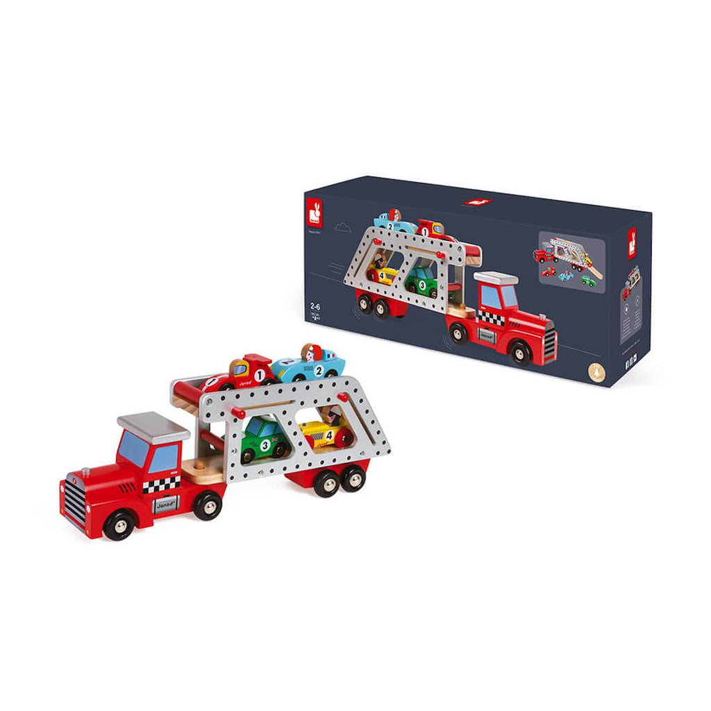 Camion porte-voitures rouge
