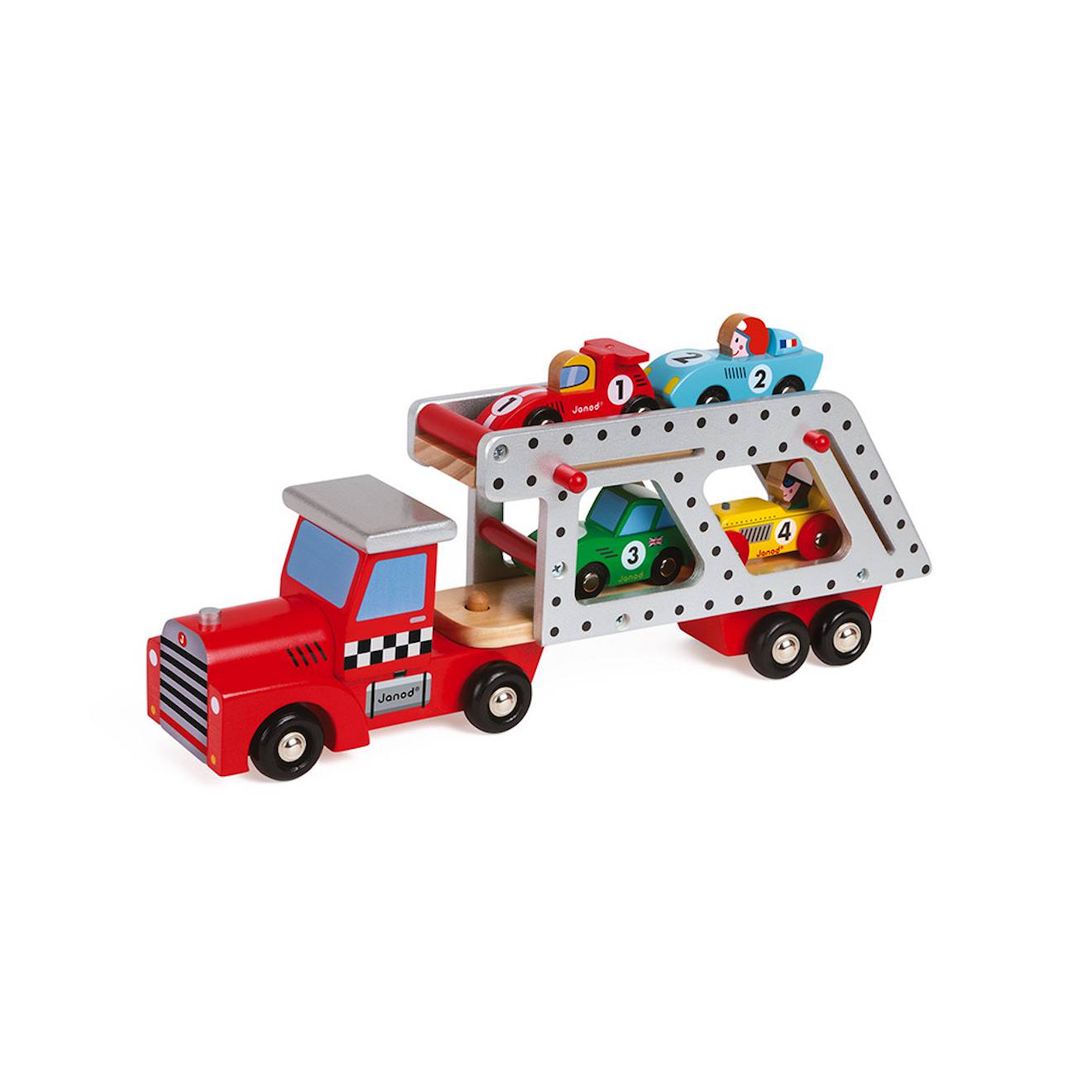 Camion porte-voitures rouge
