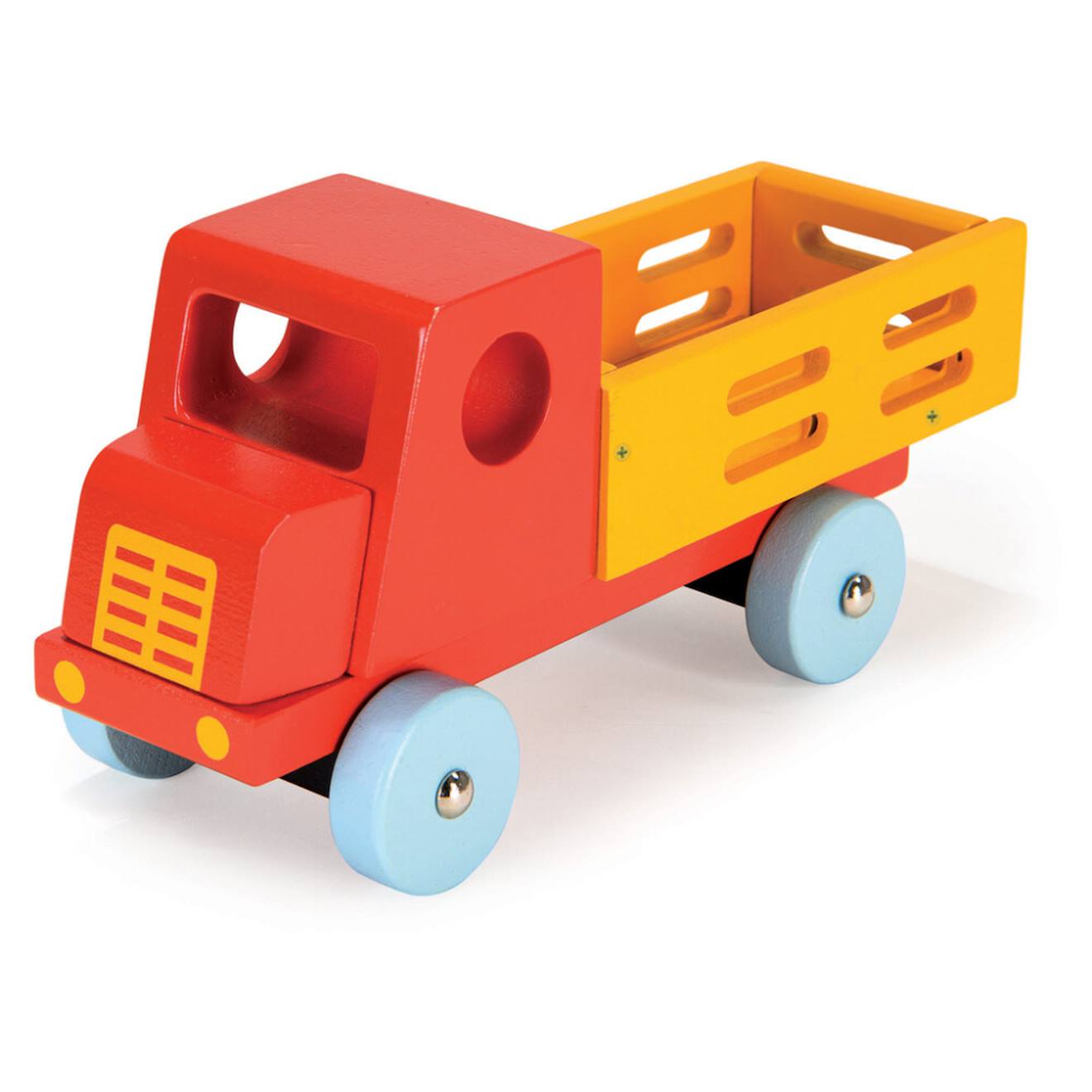 Camion rouge en bois - jeu rétro multicolore