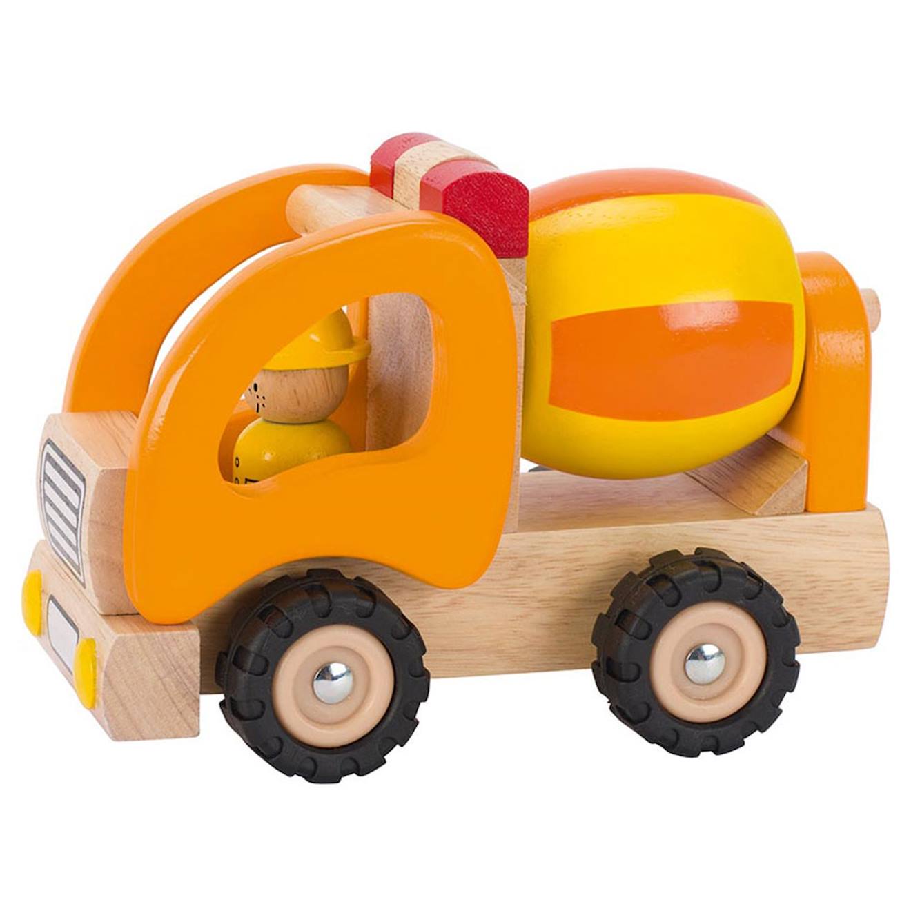 Camion toupie en bois orange