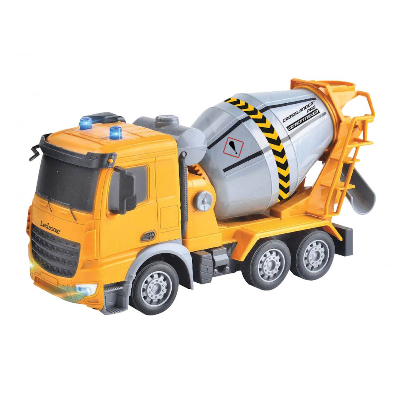 Camion toupie télécommandé crosslander pro malaxeur de chantier, effets lumineux jaune