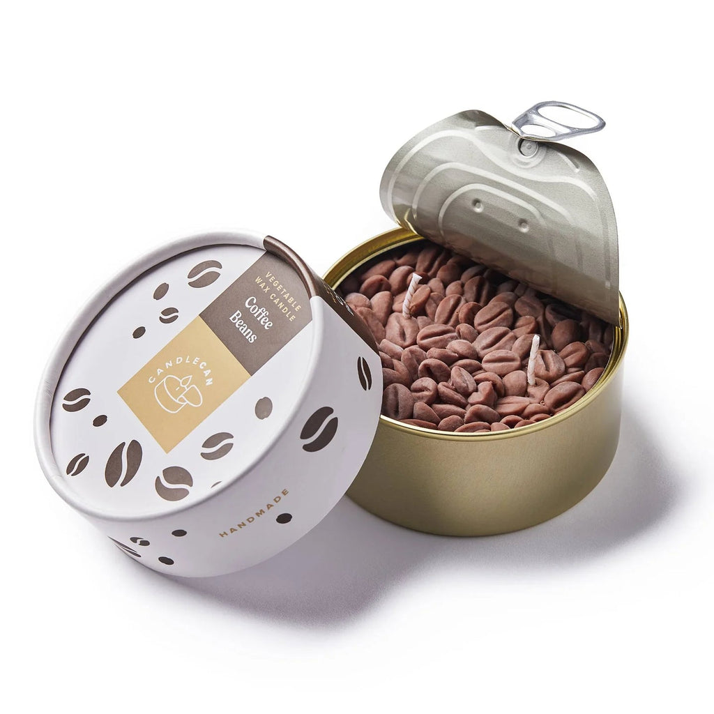 Bougie trompe-l'œil en forme de canette de café