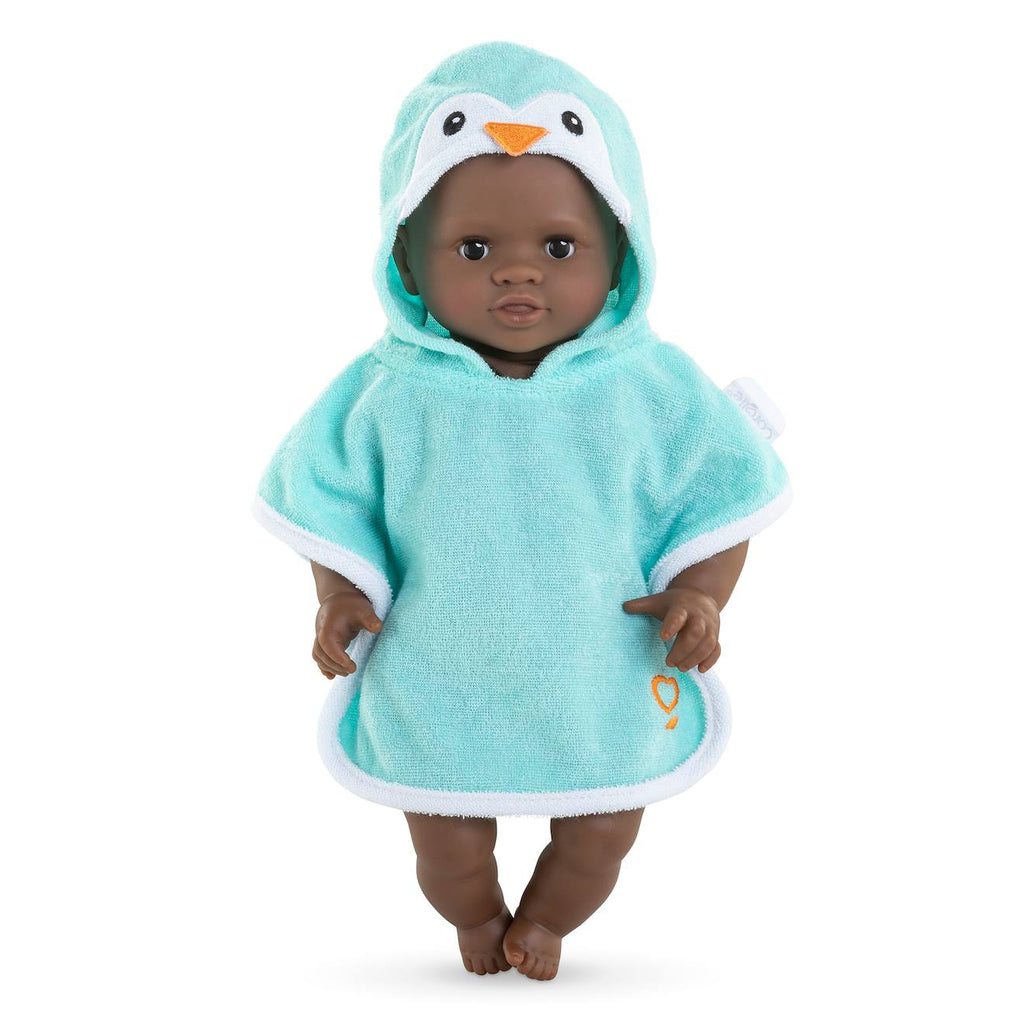Cape de bain pingouin pour poupon 30 cm multicolore