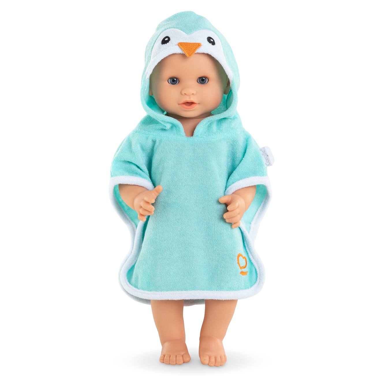 Cape de bain pingouin pour poupon 36 cm multicolore