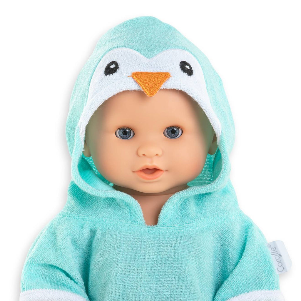 Cape de bain pingouin pour poupon 36 cm multicolore