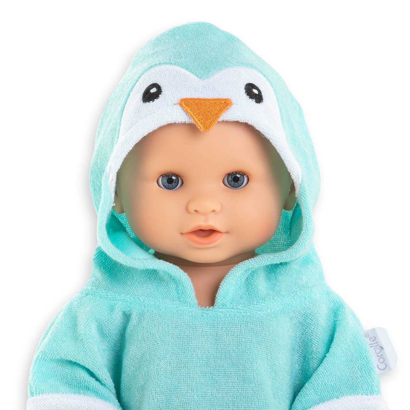 Cape de bain pingouin pour poupon 36 cm multicolore