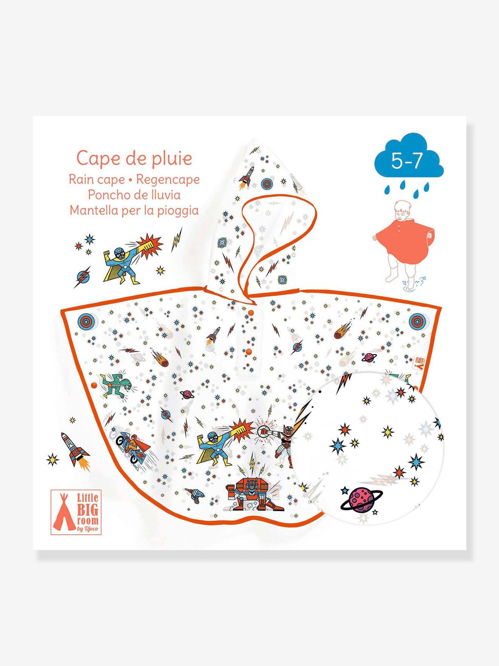 Cape de pluie 5/7 ans rouge