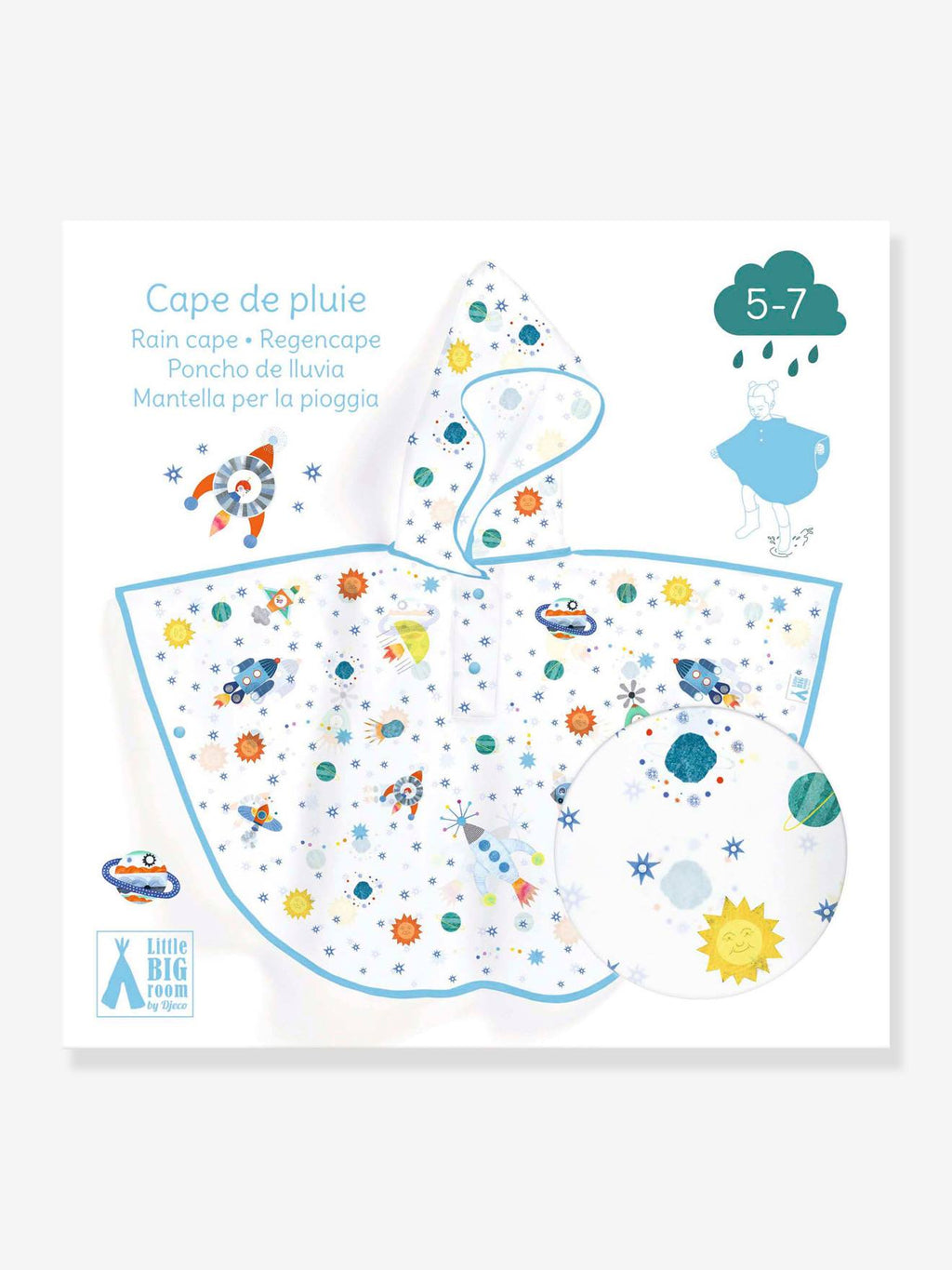 Cape de pluie 5/7 ans bleu