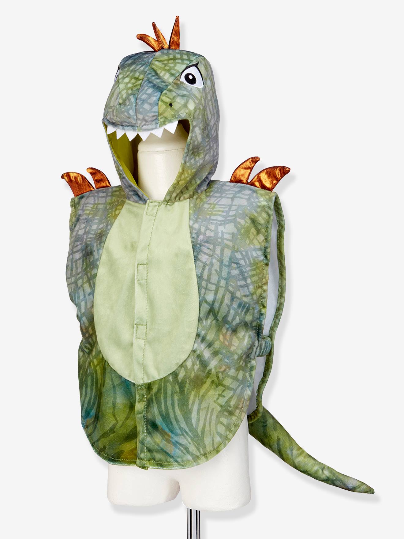 Cape déguisment bébé t-rex vert