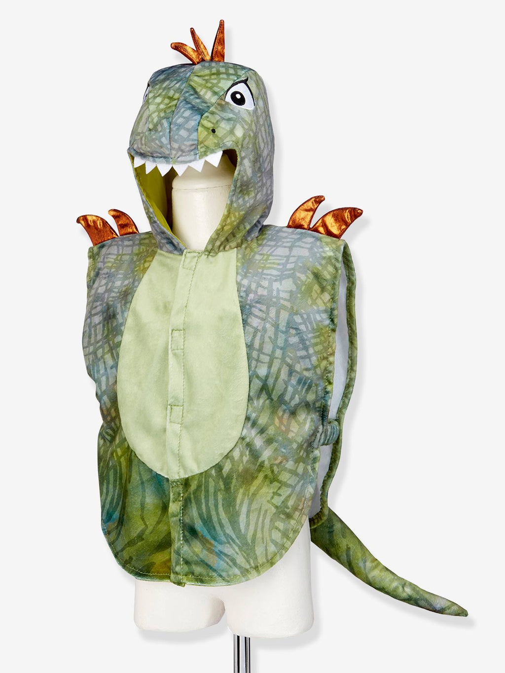 Cape déguisment bébé t-rex vert