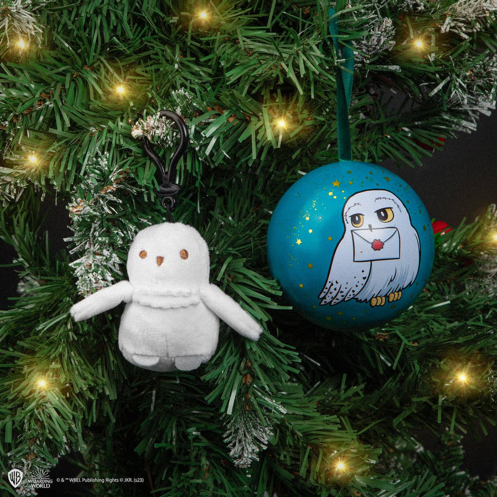 Capsule de Noël avec Boule de Noël et Porte-clés Peluche Hedwige - Harry Potter Bleu
