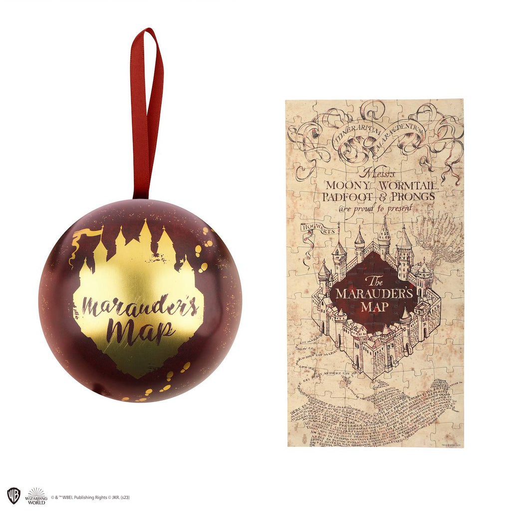 Capsule de Noël avec Boule de Noël et Puzzle Carte du Maraudeur - Harry Potter Marron