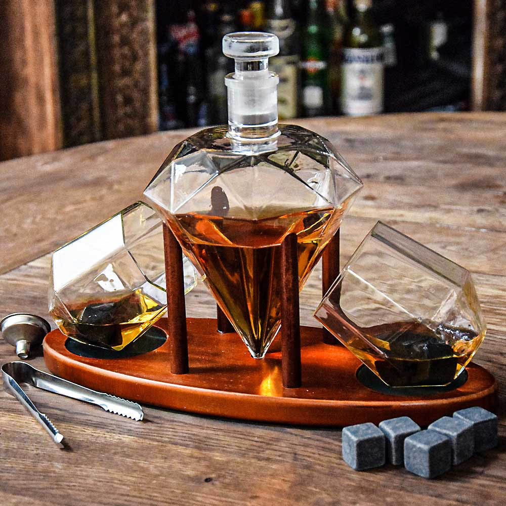 Ensemble Décanteur et Verres Diamant - Carafe Vin Originale