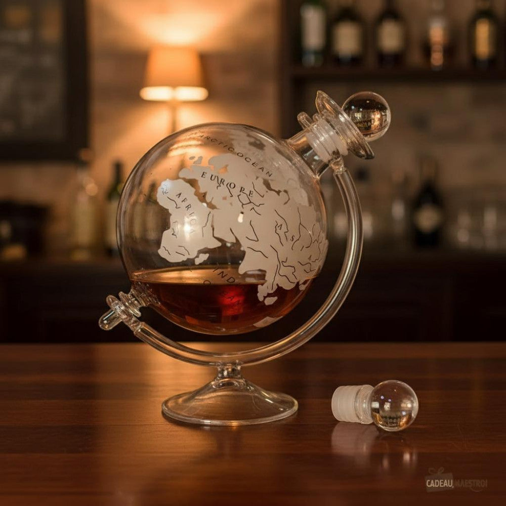 Carafe Globe Terrestre en Verre 750ml - Carafe Vin Originale