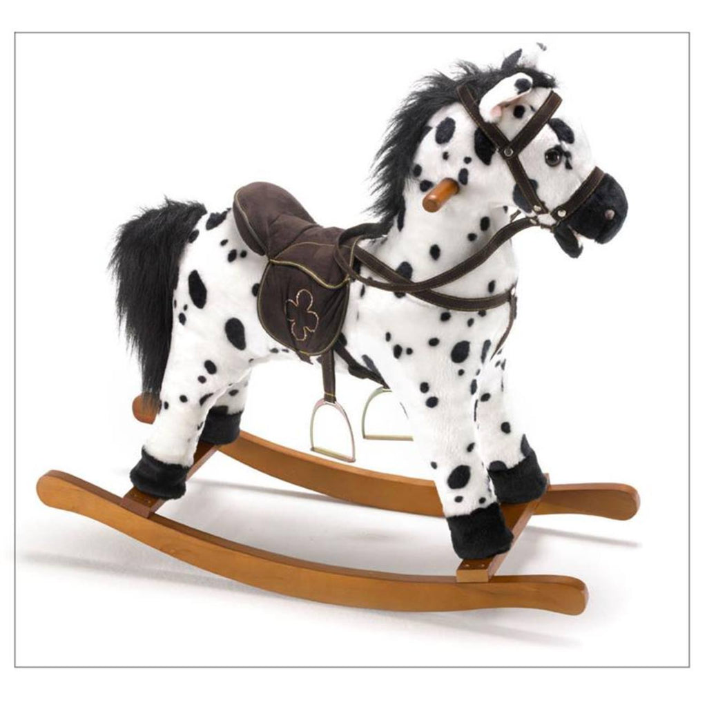 Carlotta, le cheval à basculé sonore blanc et marron