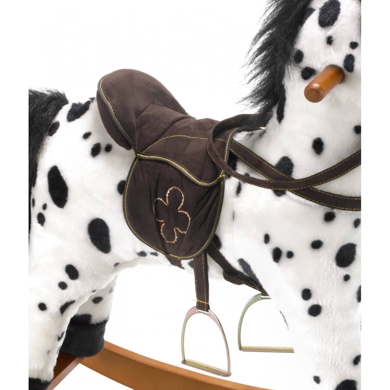 Carlotta, le cheval à basculé sonore blanc et marron