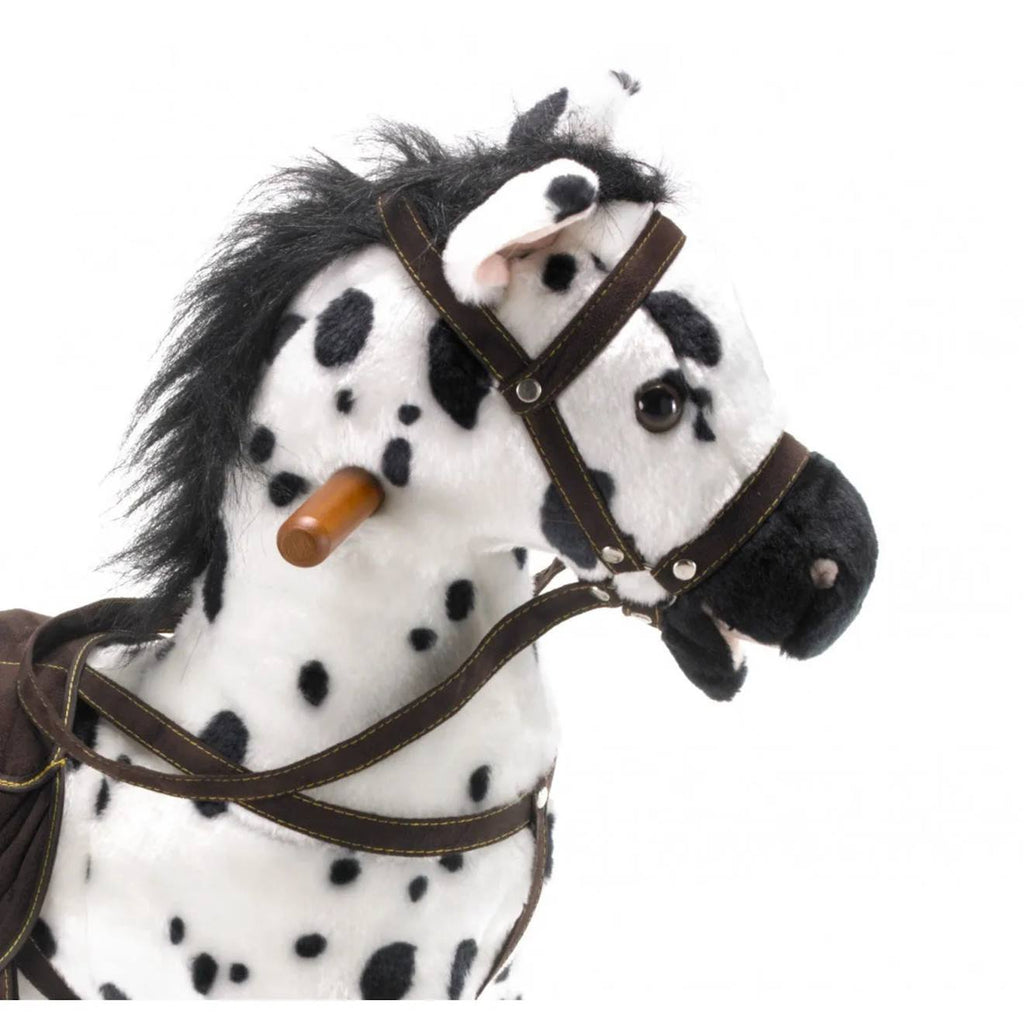Carlotta, le cheval à basculé sonore blanc et marron