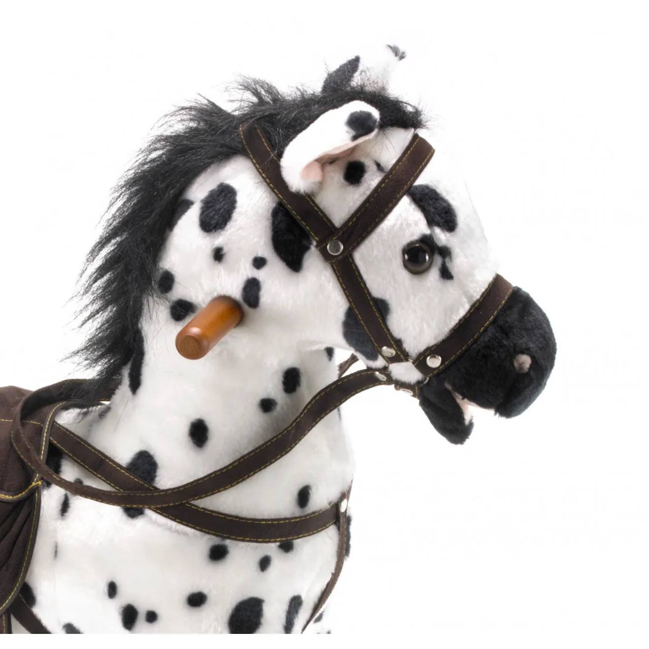 Carlotta, le cheval à basculé sonore blanc et marron