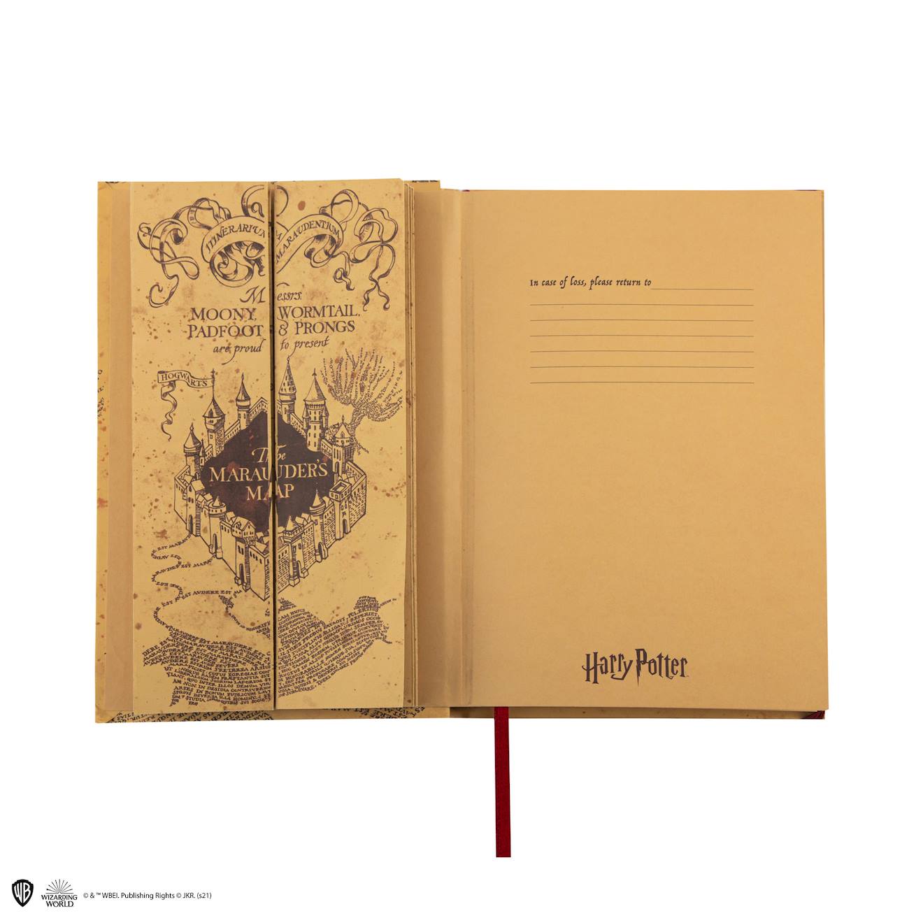 Carnet avec Carte du Maraudeur - Harry Potter Beige