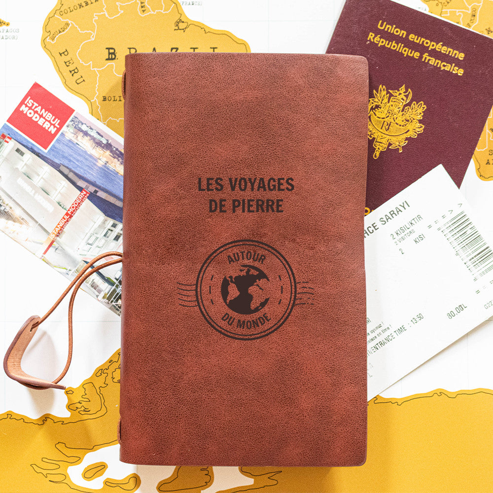 Carnet de Voyage Globe à Personnaliser - Carnet Personnalisé