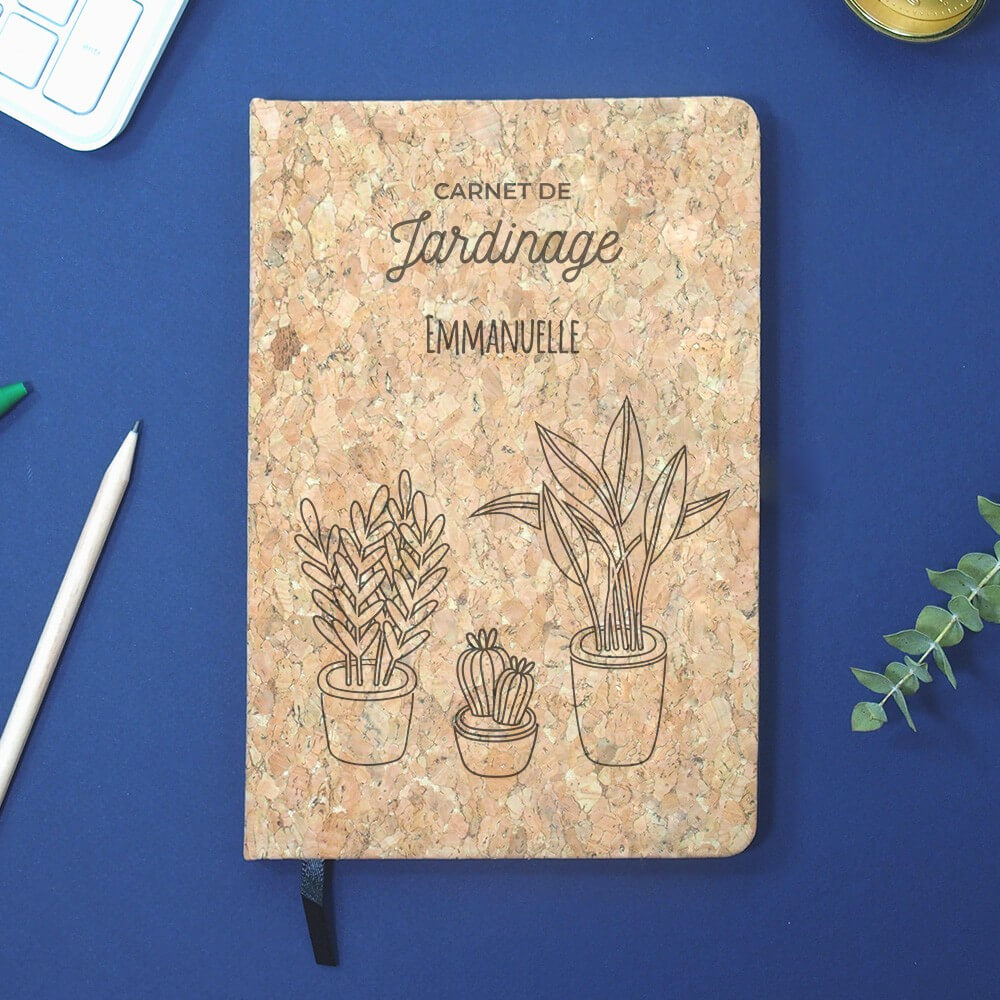 Carnet en Liège de Jardinage à Personnaliser - Carnet Personnalisé