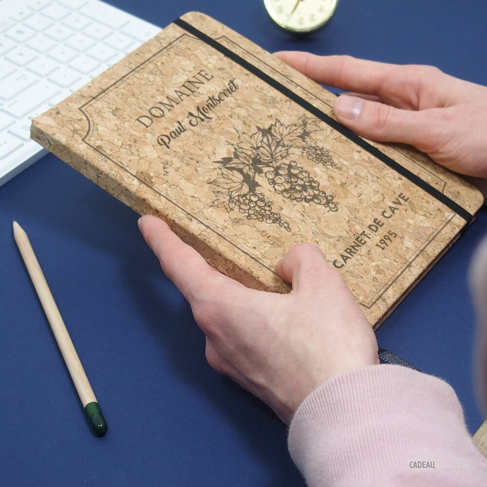 Carnet en Liège de Cave à Personnaliser - Carnet Personnalisé CadoMaestro