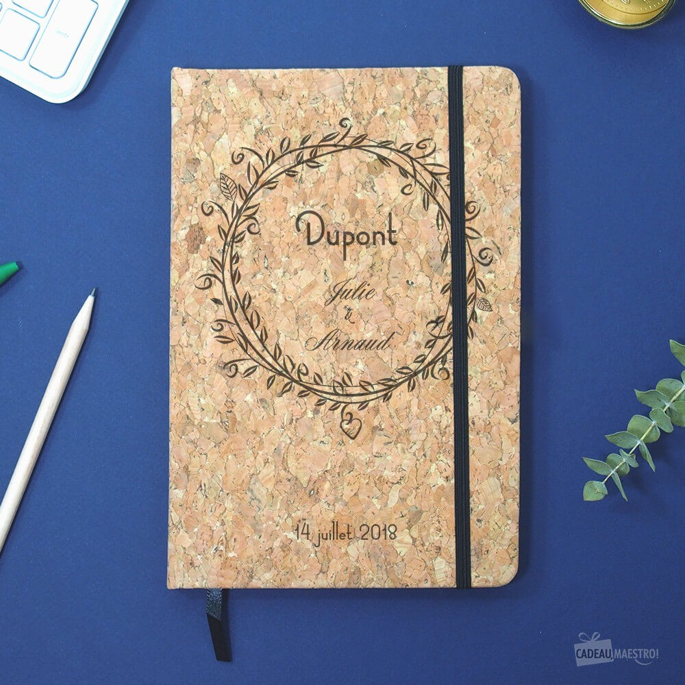 Carnet en Liège Livre d'or Mariage à Personnaliser - Carnet Personnalisé