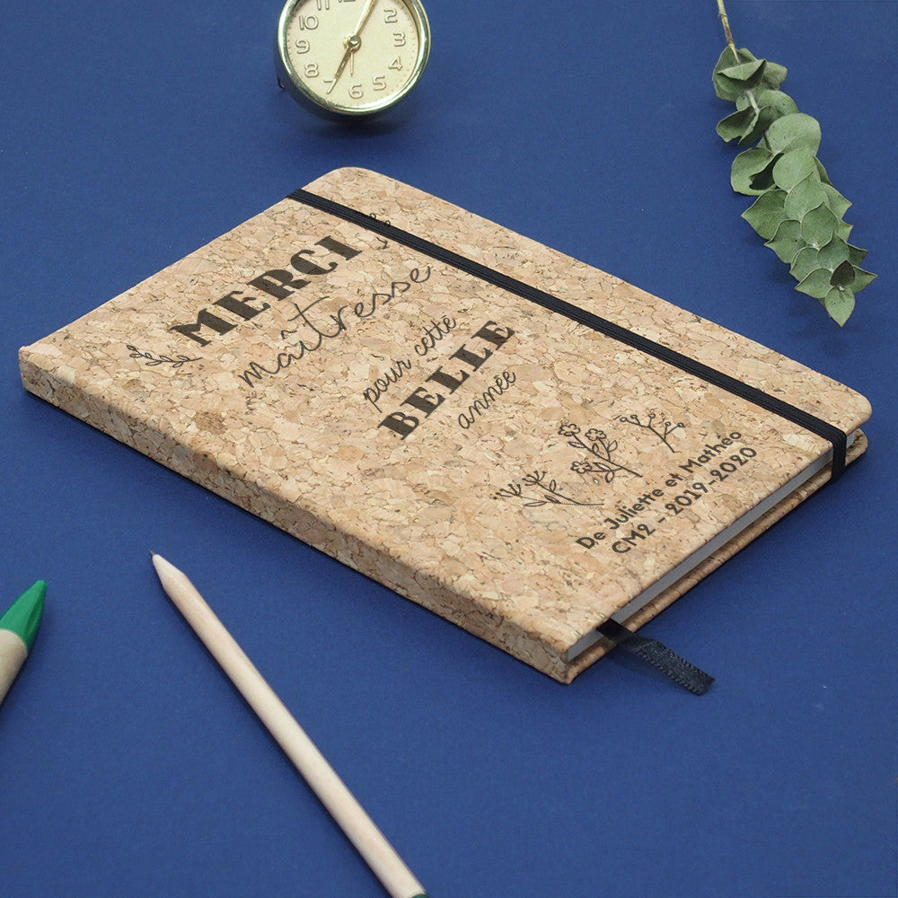 Carnet en Liège Merci Maîtresse à Personnaliser - Carnet Personnalisé CadoMaestro