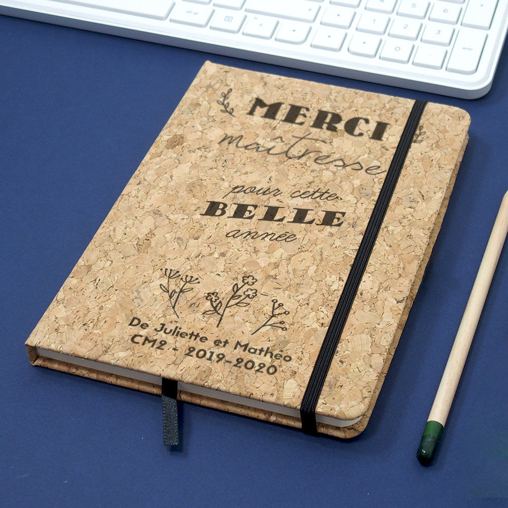 Carnet en Liège Merci Maîtresse à Personnaliser - Carnet Personnalisé CadoMaestro