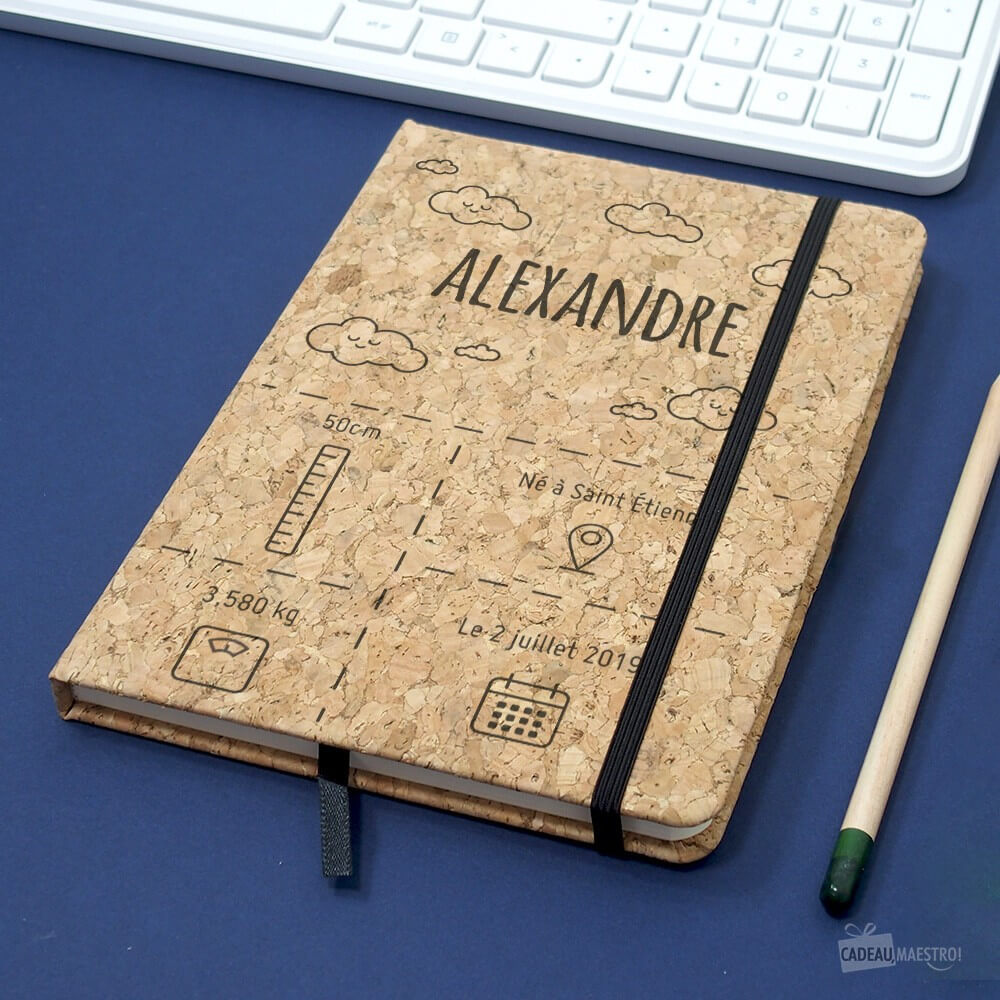 Carnet en Liège Souvenirs de Naissance à Personnaliser - Carnet Personnalisé CadoMaestro