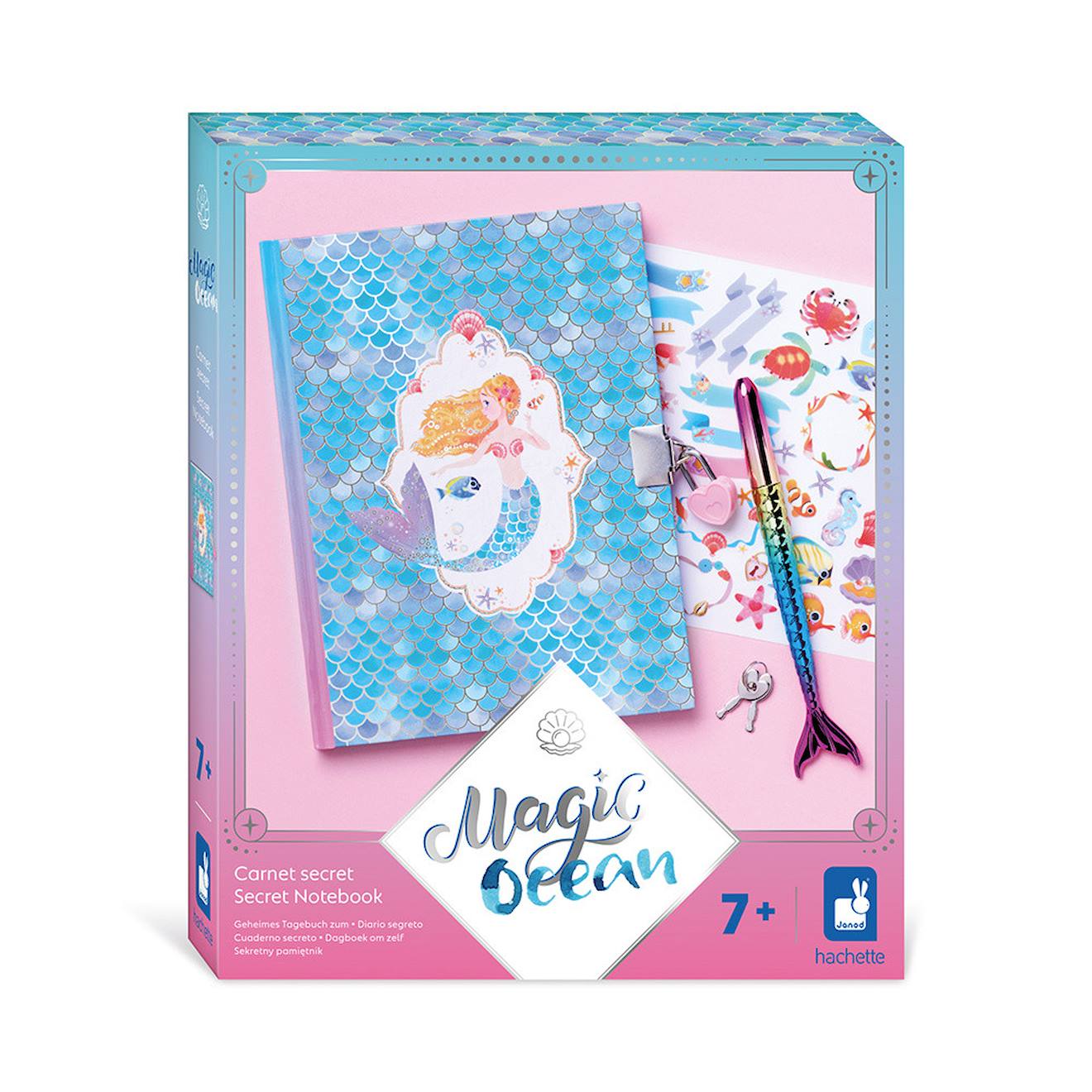Carnet secret sirène - magic océan multicolore