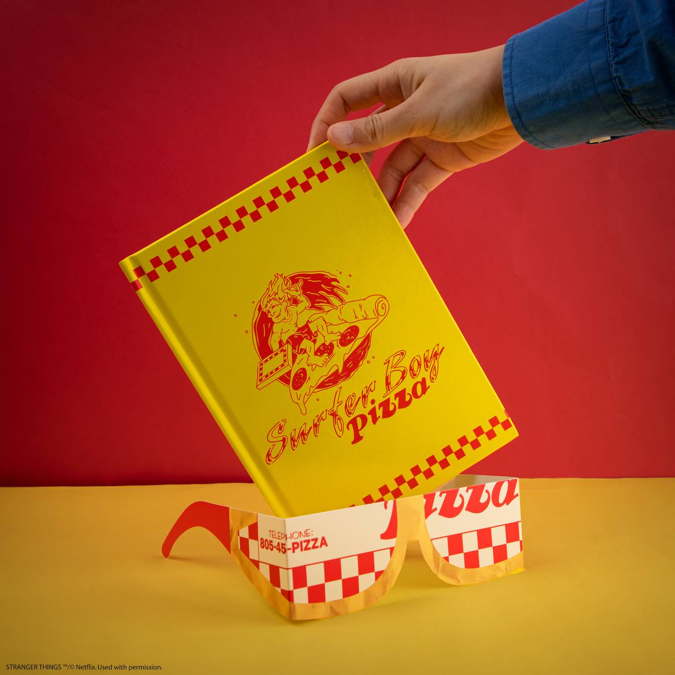 Carnet Surfer Boy Pizza - Stranger Things Jaune