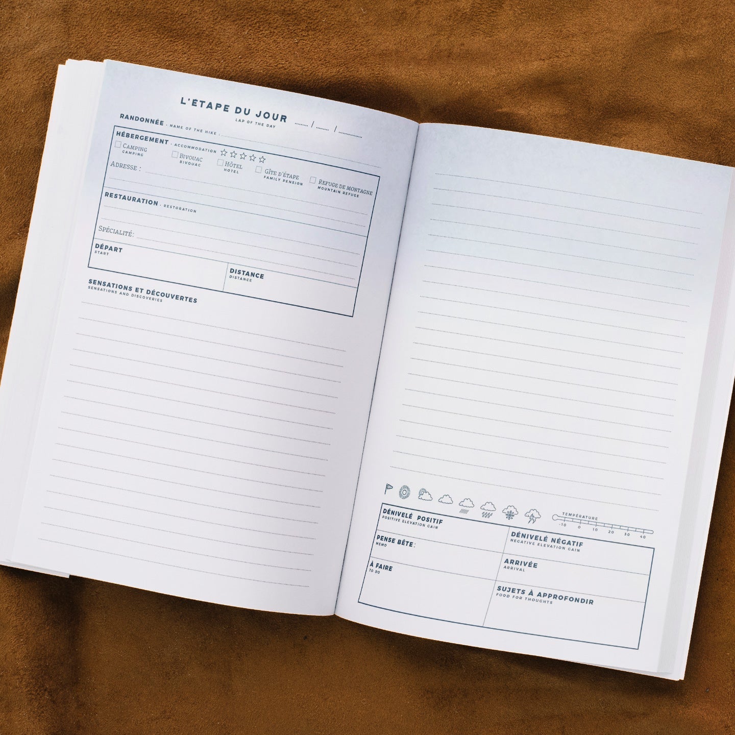 Carnet de randonnée pour noter ses aventures