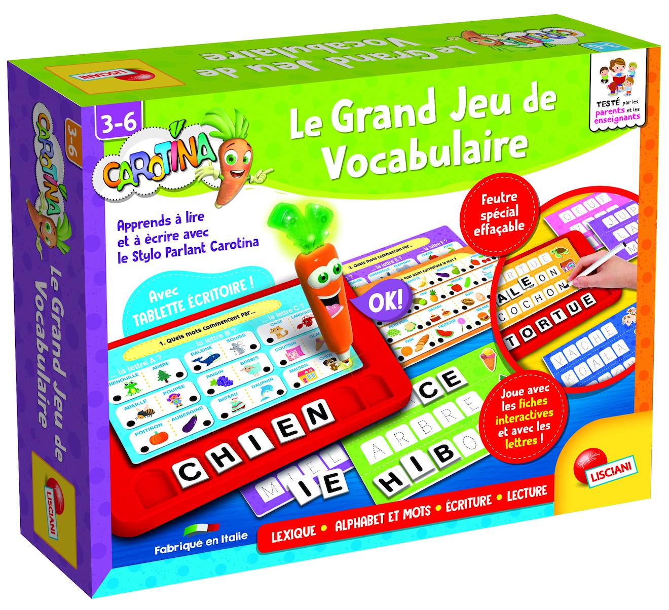 Carotina stylo parlant grand jeu vocabulaire des petits multicolore